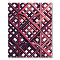 Crimson Lattice Interlocking Geometric Grid Rug