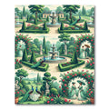 Regal Garden Scene with Peacocks and Roses Rug