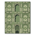 Art Deco Green Arch Medallion Rug