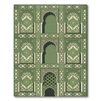 Art Deco Green Arch Medallion Rug