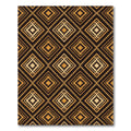 Golden Brown Art Deco Diamond Pattern Rug