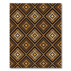 Golden Brown Art Deco Diamond Pattern Rug