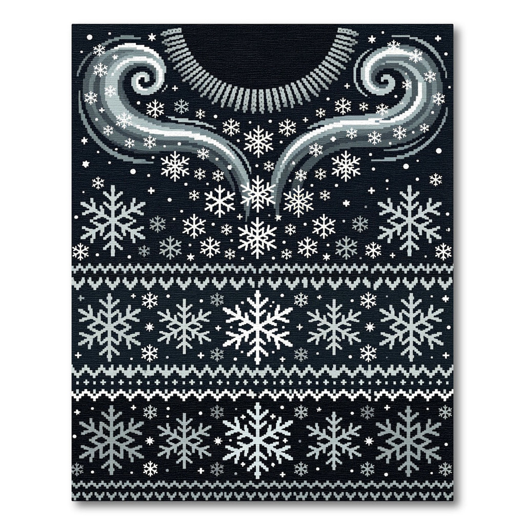 Winter Swirl Snowflake Fair Isle Rug