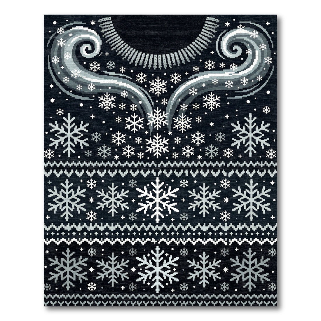 Winter Swirl Snowflake Fair Isle Rug