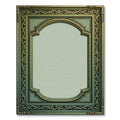 Ornate Green Gold Arch Oval Rug
