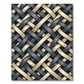 Interlocking Golden and Charcoal Woven Ribbons Rug
