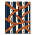 Baseball Stitch Striped Navy Orange Rug