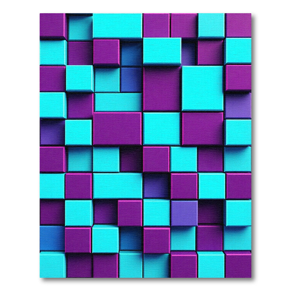 Vibrant Neon Grid Geometric Abstract Rug