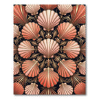 Coral Scallop Golden Art Deco Rug