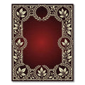 Elegant Cream Laurel Wreath Burgundy Rug