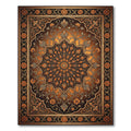 Golden Orange Floral Medallion Rug