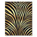 Golden Black Abstract Fan Rug