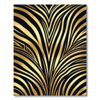 Golden Black Abstract Fan Rug