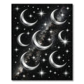 Celestial Silver Crescent Moon Galaxy Rug
