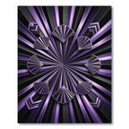 Art Deco Fan Purple Geometric Radial Rug