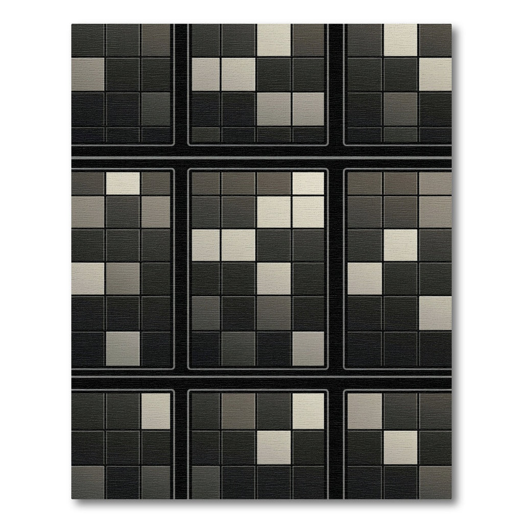 Modern Dark Gray Subtle Grid Rug