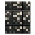 Modern Dark Gray Subtle Grid Rug