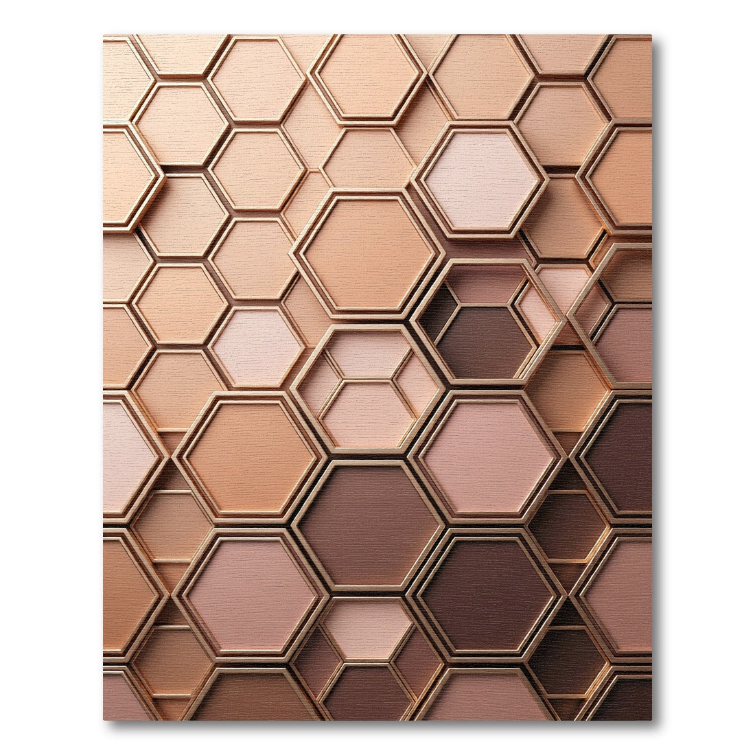 Geometric Hexagon Gold Tone Nude Rug