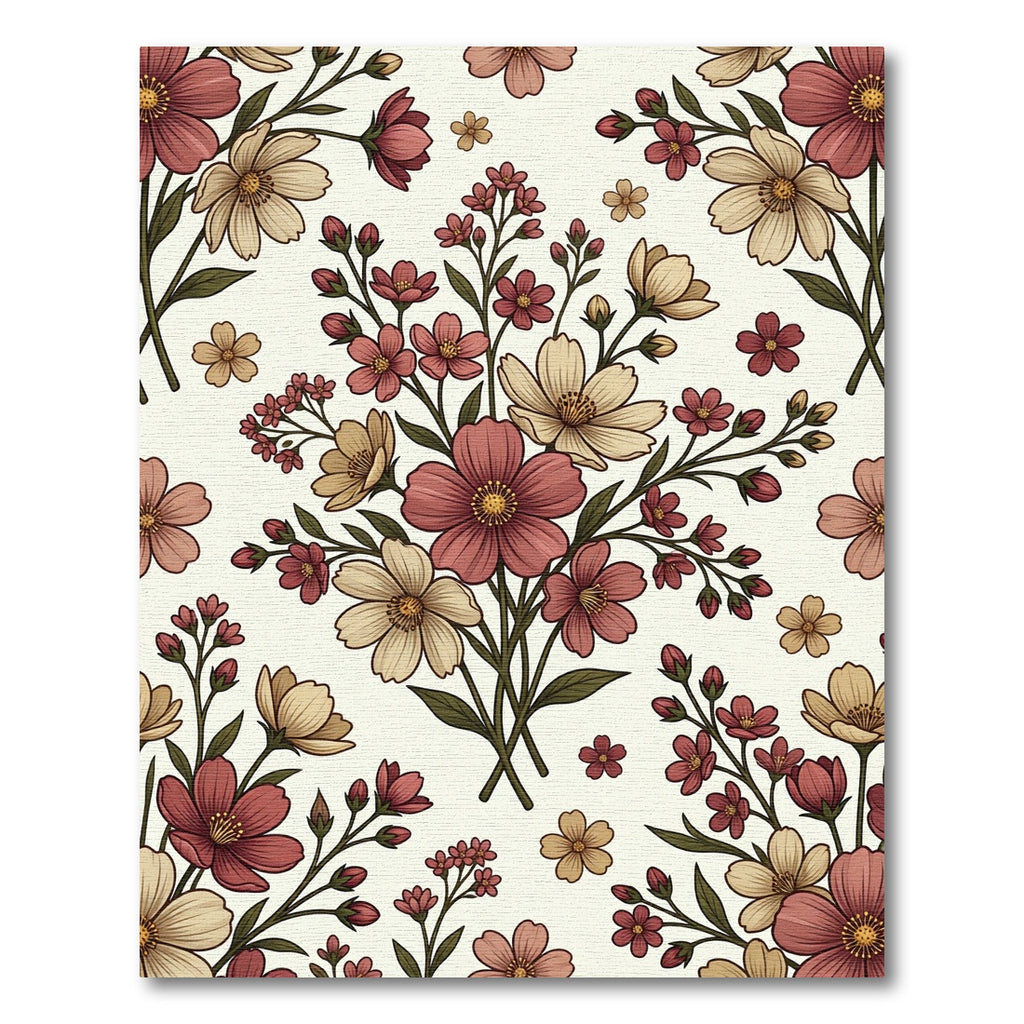 Romantic Blush and Cream Floral Bouquet Rug