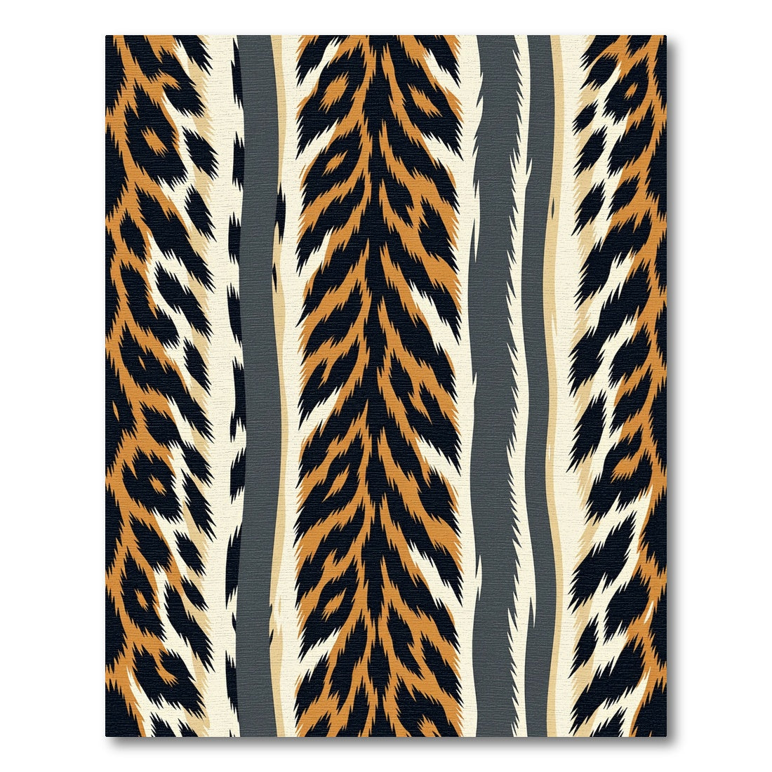 Bold Orange Tiger Stripe Animal Texture Rug