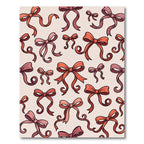 Coral Pink Ribbon Bow Array Rug