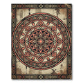 Earthy Terracotta Geometric Tribal Mandala Rug