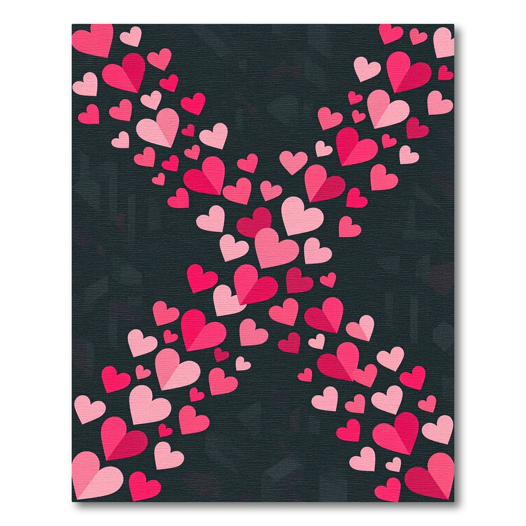 Pink Hearts Scattered Cascade Rug