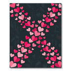 Pink Hearts Scattered Cascade Rug