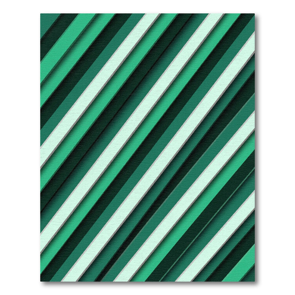 Emerald Green Diagonal Linear Stripe Rug