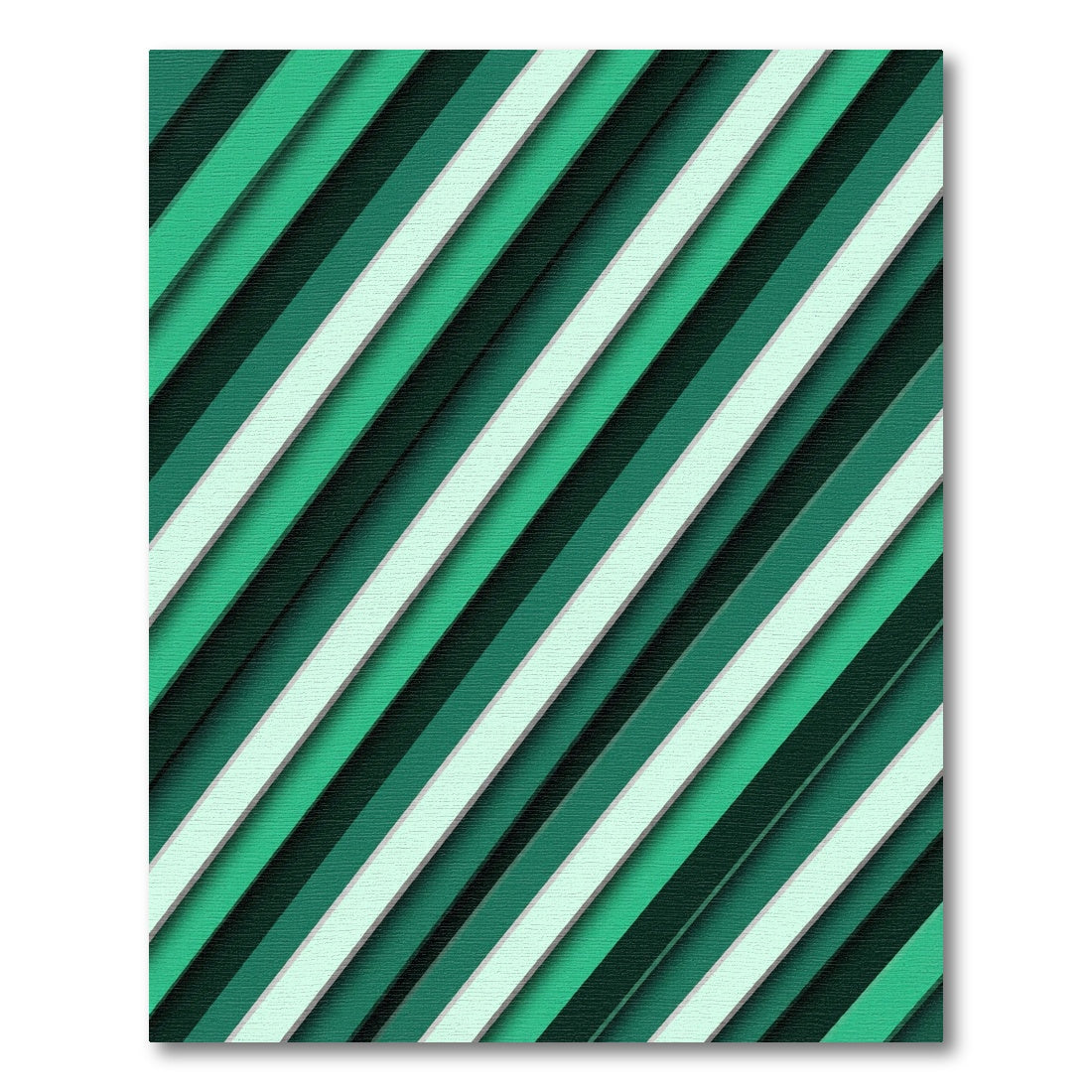 Emerald Green Diagonal Linear Stripe Rug