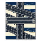 Modern Highway Junction Abstract Geometric Rug