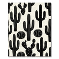 Minimalist Black and Cream Desert Cactus Rug