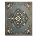 Distressed Teal Floral Medallion Rug