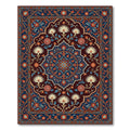 Ornate Red Blue Floral Medallion Rug