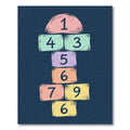 Playful Chalk Hopscotch Pastel Number Floor Rug