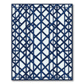 Modern Navy Blue Geometric Lattice Rug