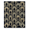 Elegant Archway Golden Geometric Black Rug