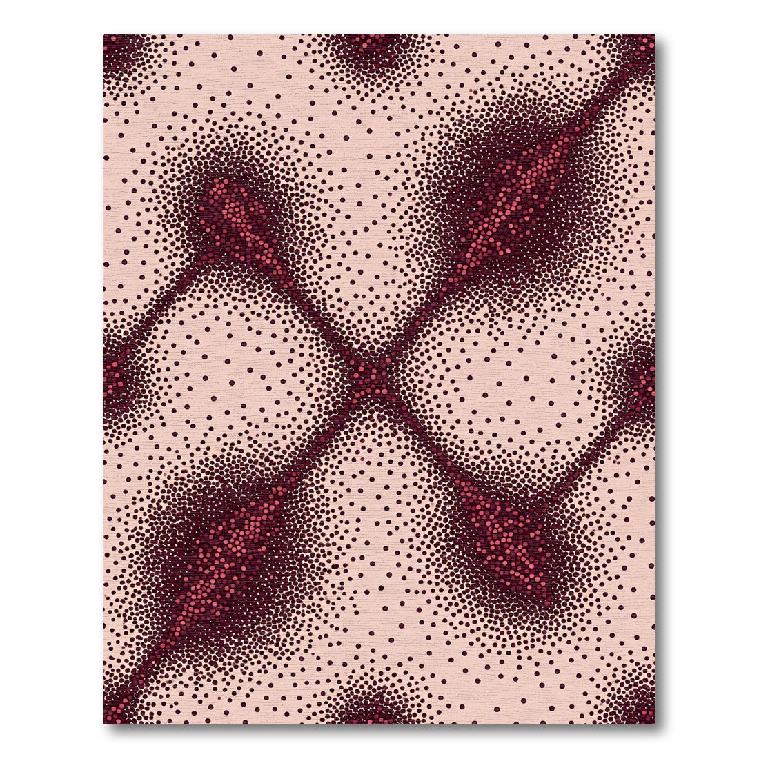 Crimson Dot Gradient Starburst Rug
