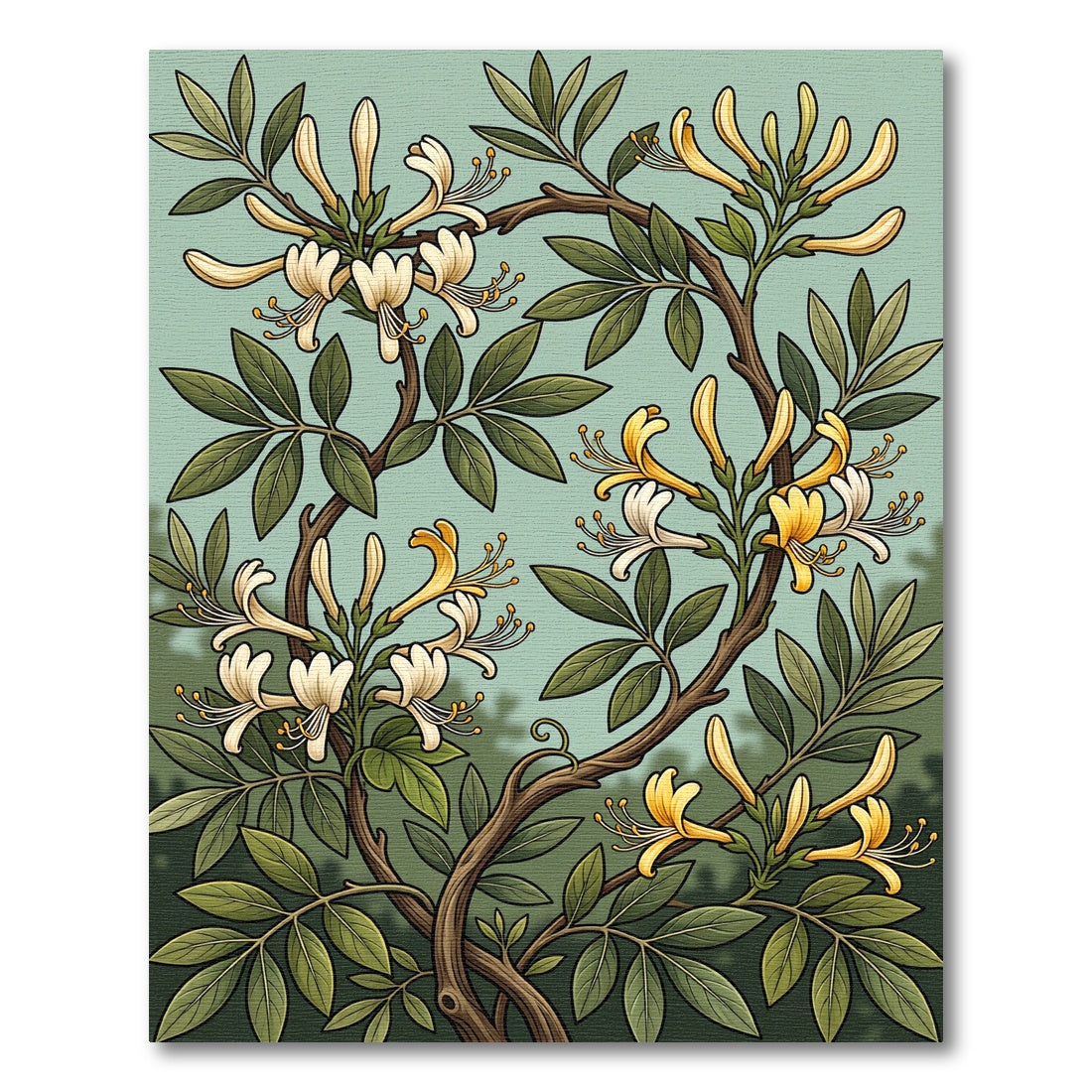 Cream Yellow Blossom Vine Rug