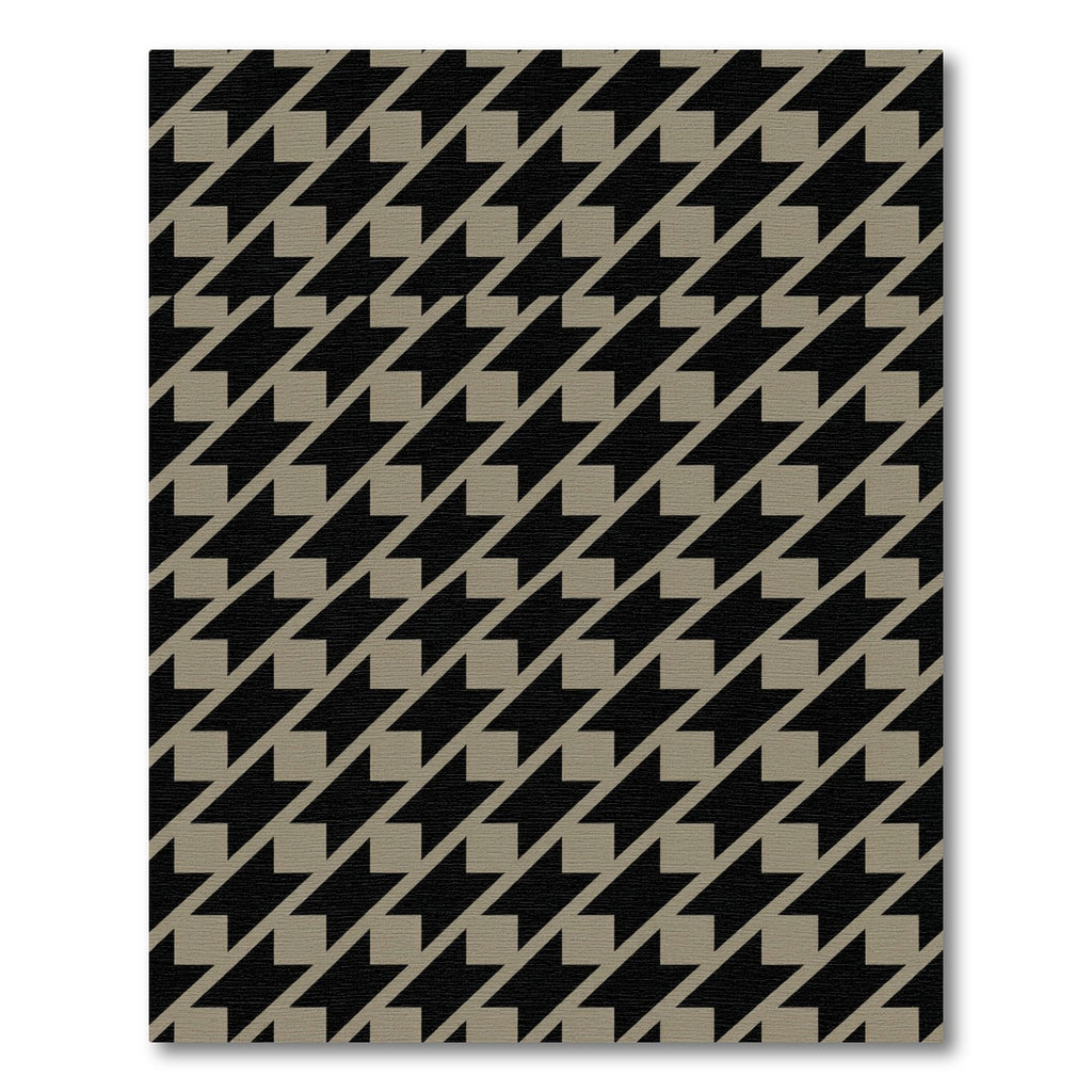 Black Taupe Diagonal Houndstooth Pattern Rug