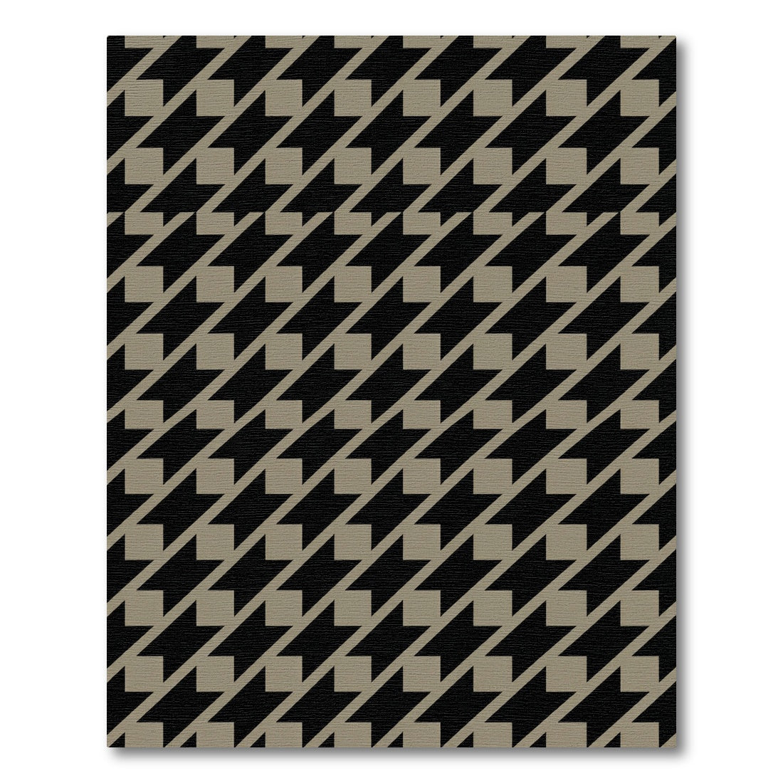 Black Taupe Diagonal Houndstooth Pattern Rug