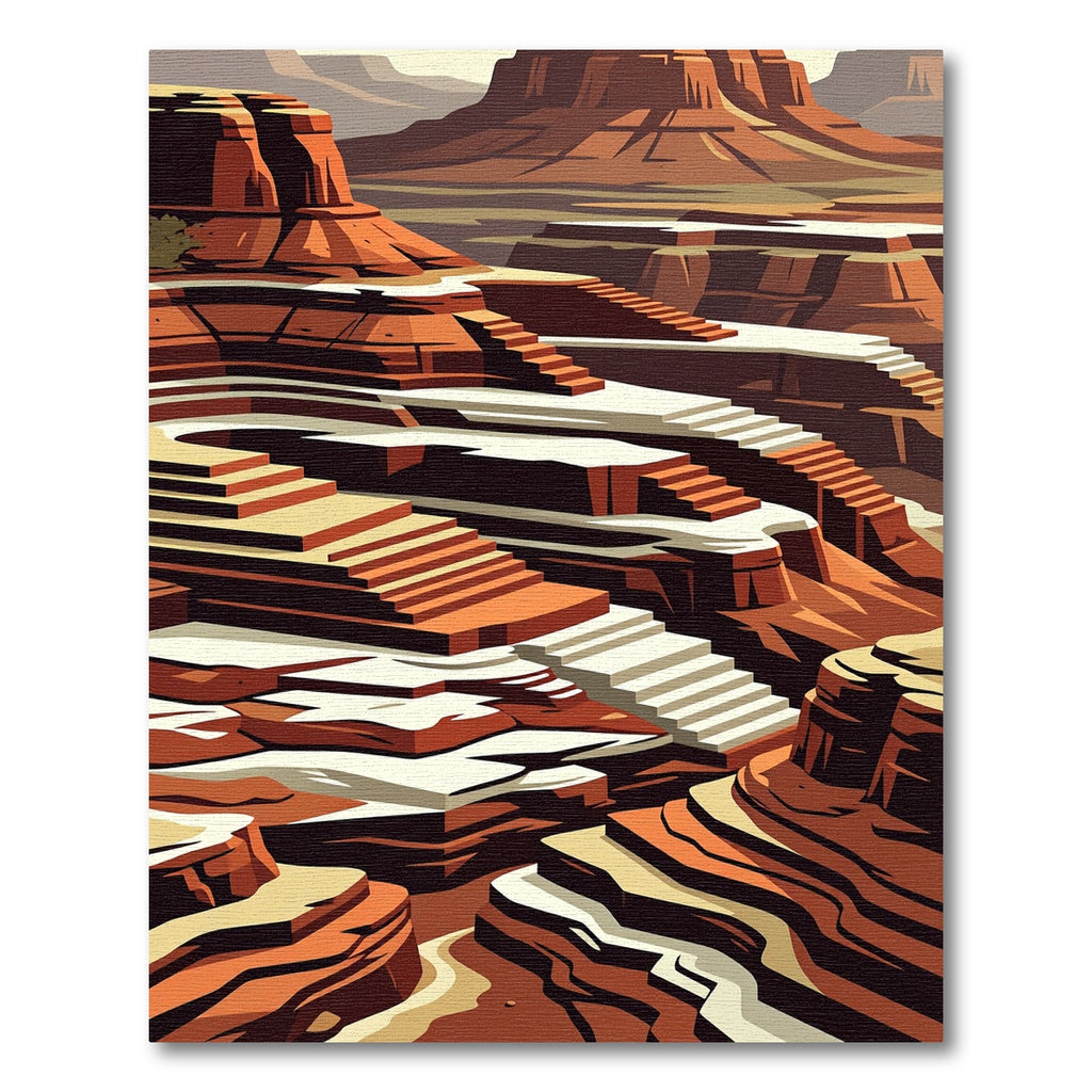 Earthy Terracotta Canyon Layered Rug