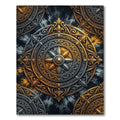 Ornate Gold and Silver Mandala Rug