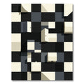 Monochromatic Checkerboard Architectural Forms Rug