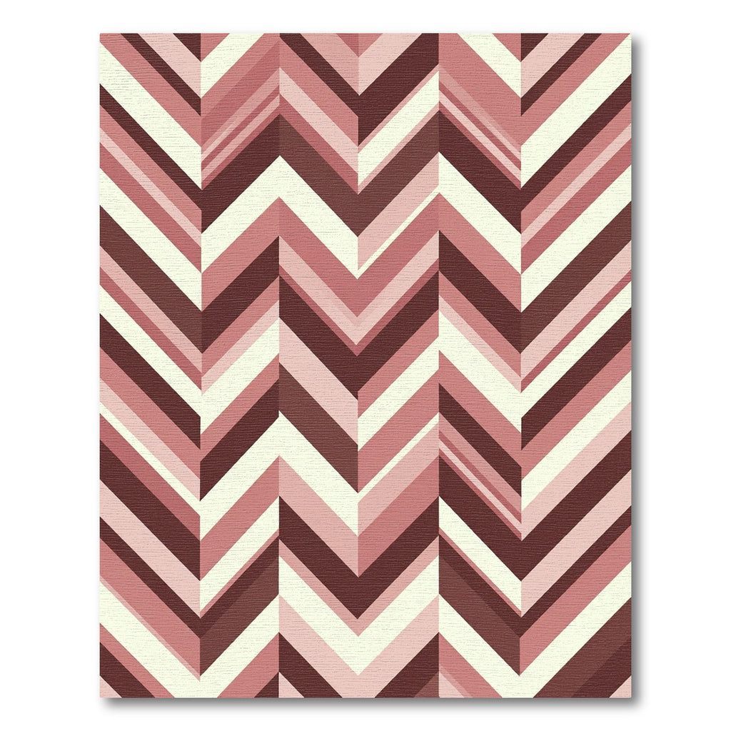 Rose Chevron Stripe Composition Rug