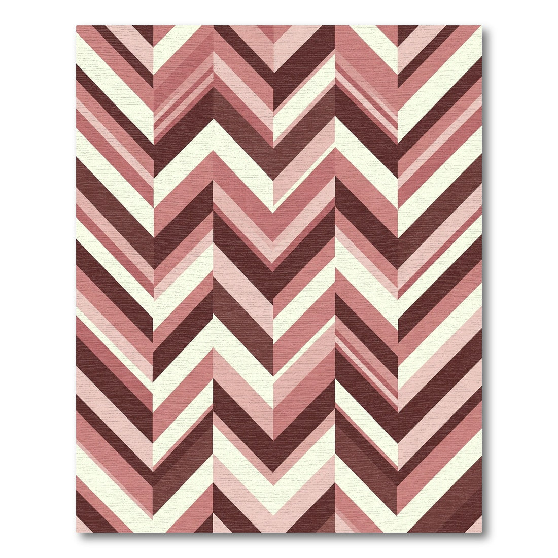 Rose Chevron Stripe Composition Rug
