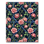 Romantic Pink Rose Trellis Floral Rug