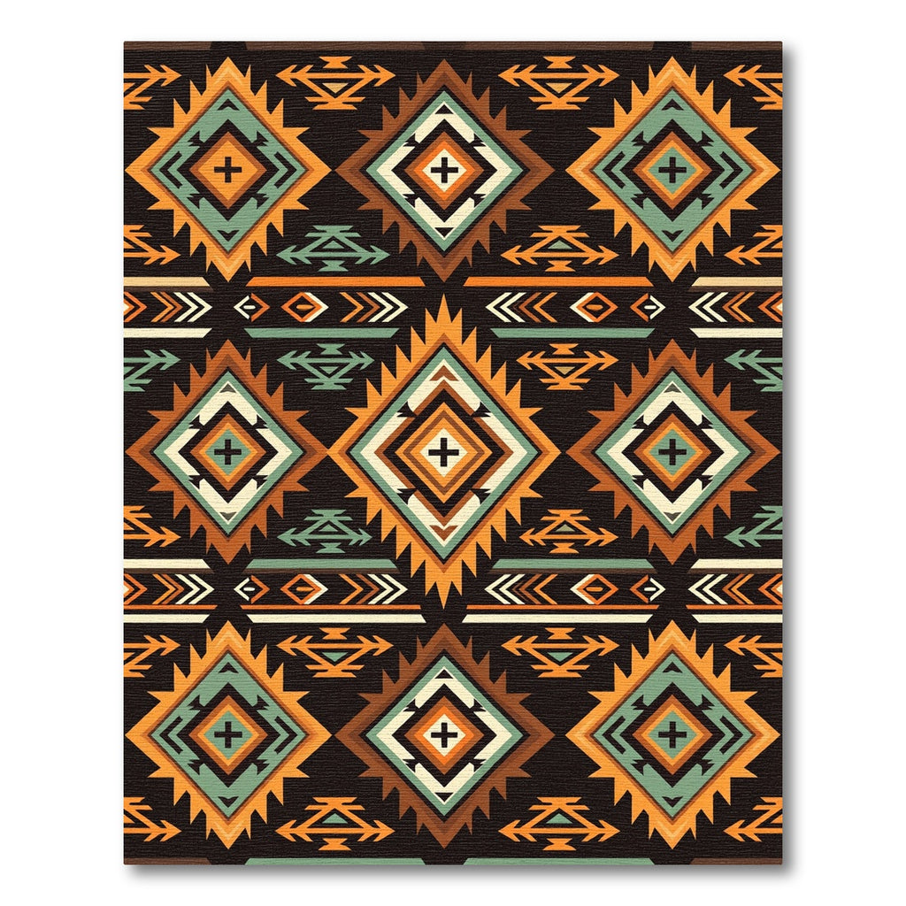Earthy Southwestern Geometric Diamond Aztec Rug