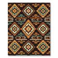 Earthy Southwestern Geometric Diamond Aztec Rug