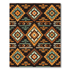 Earthy Southwestern Geometric Diamond Aztec Rug